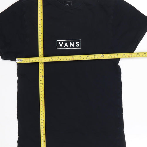 Vans Men's Black XS Custom Fit Cotton Logo T-Shirt