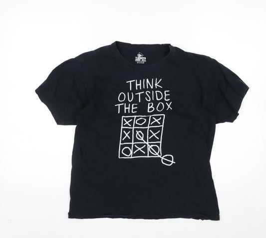 T-Shirts and All Men's Black Think Outside The Box Graphic T-Shirt M