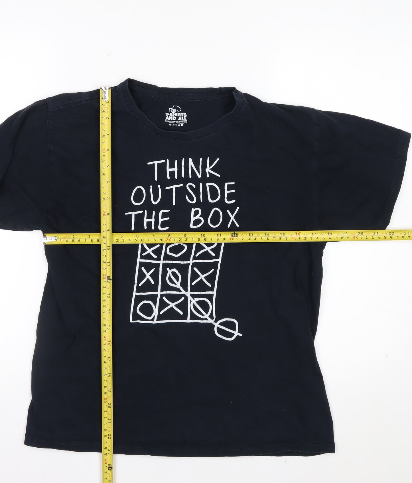 T-Shirts and All Men's Black Think Outside The Box Graphic T-Shirt M