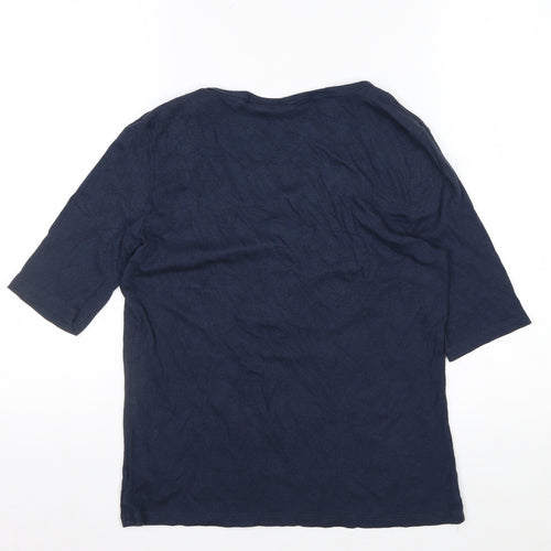 Joie Womens Blue Basic Scoop Neck Short Sleeve Jersey T-Shirt Size L