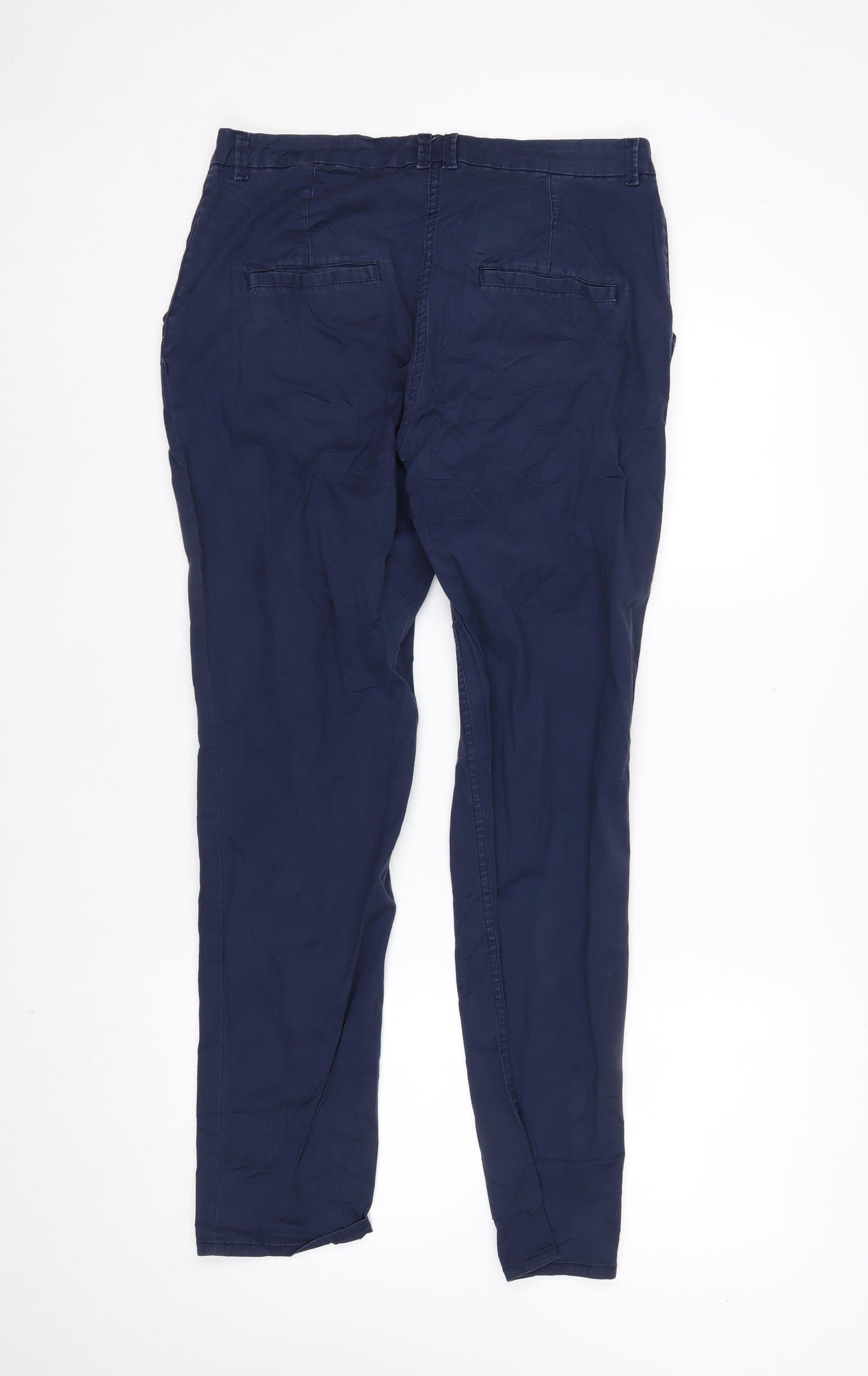 H&M Men's Blue Slim Fit Chino Trousers Size M 32x32