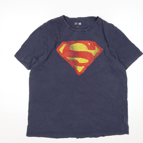GAP DC Superman Navy Blue Men's Large Graphic Cotton T-Shirt