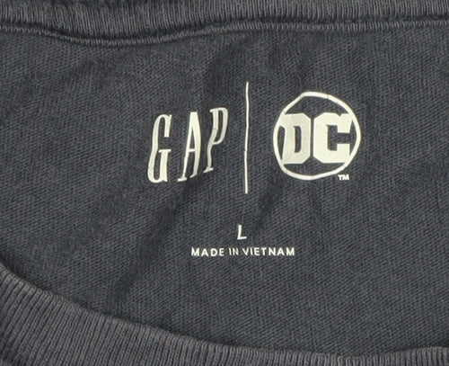 GAP DC Superman Navy Blue Men's Large Graphic Cotton T-Shirt