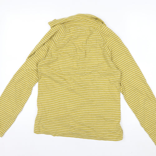 White Stuff Women's Yellow Striped Cotton Long Sleeve Button-Up Shirt UK 14