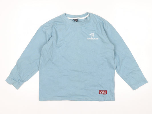 Next Boys Blue Long Sleeve Cotton Crew Neck T-Shirt 10 Years