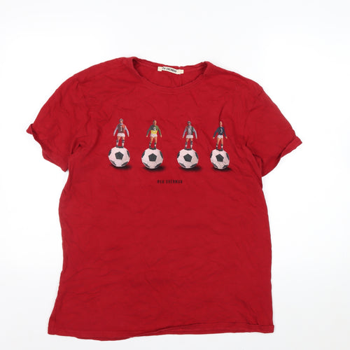 Ben Sherman Men's Red Football Graphic T-Shirt Size S Cotton