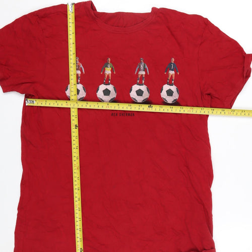 Ben Sherman Men's Red Football Graphic T-Shirt Size S Cotton