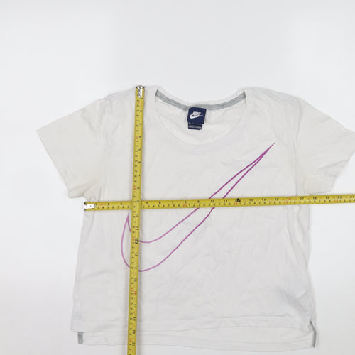 Nike Women’s White XS Sports T-Shirt with Purple Logo