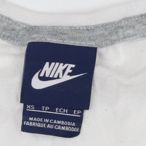 Nike Women’s White XS Sports T-Shirt with Purple Logo