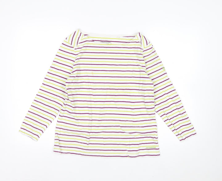 Craghoppers Women’s Multicoloured Striped Cotton Long Sleeve T-Shirt UK 14