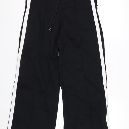 Marks and Spencer Women's Black Track Pants Size 6 Tall Wide-Leg Activewear Trousers
