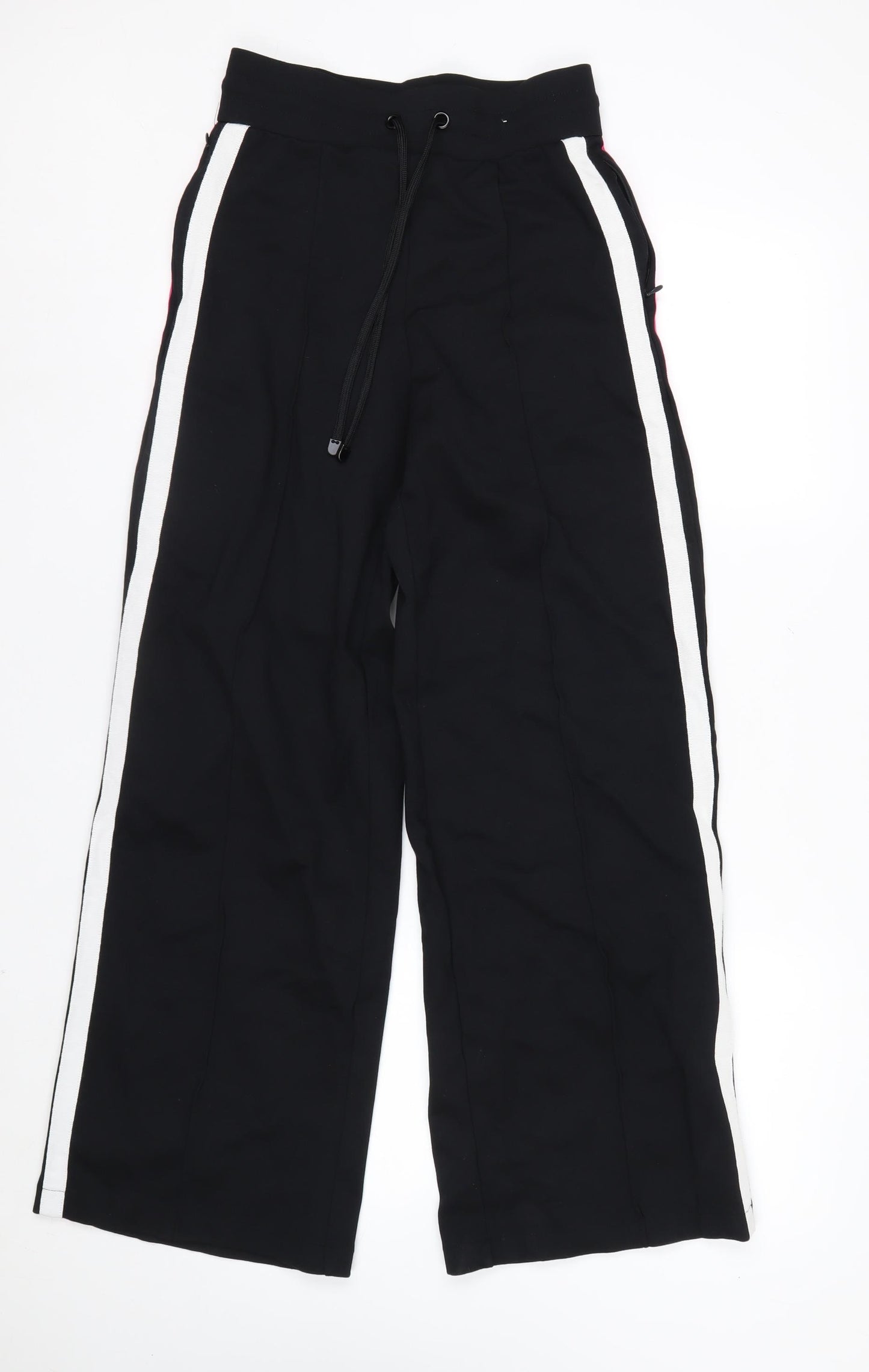 Marks and Spencer Women's Black Track Pants Size 6 Tall Wide-Leg Activewear Trousers