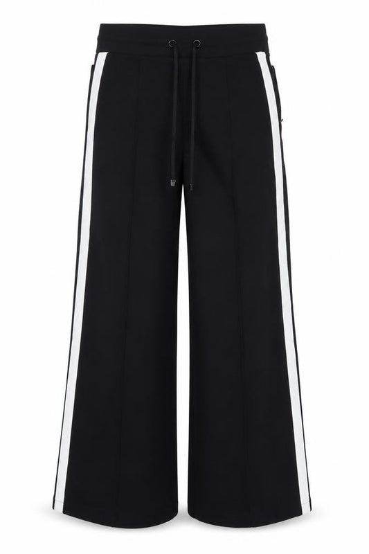 Marks and Spencer Women's Black Track Pants Size 6 Tall Wide-Leg Activewear Trousers