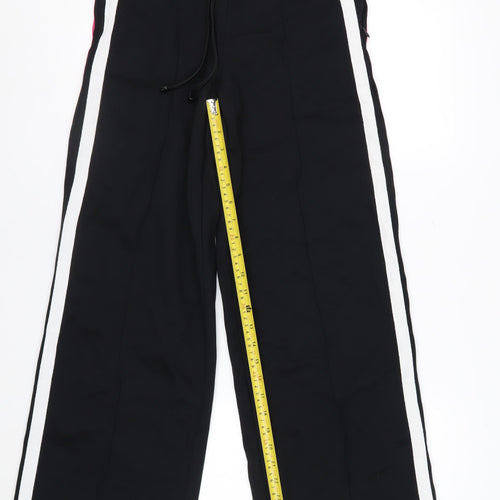 Marks and Spencer Women's Black Track Pants Size 6 Tall Wide-Leg Activewear Trousers