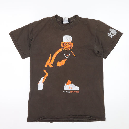 F Asylum Men's Brown Graphic Print Short Sleeve Cotton T-Shirt Size S
