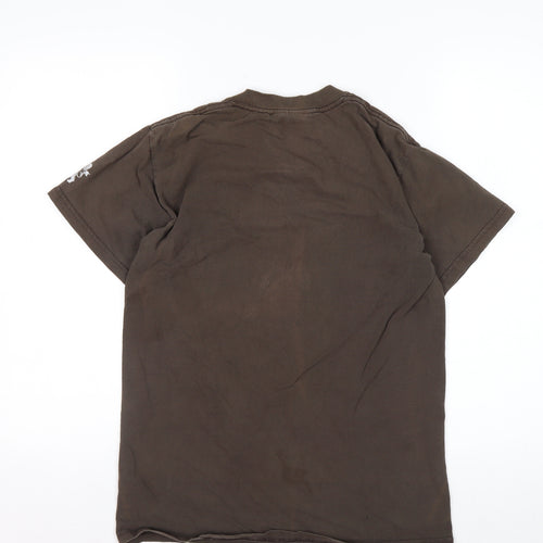 F Asylum Men's Brown Graphic Print Short Sleeve Cotton T-Shirt Size S