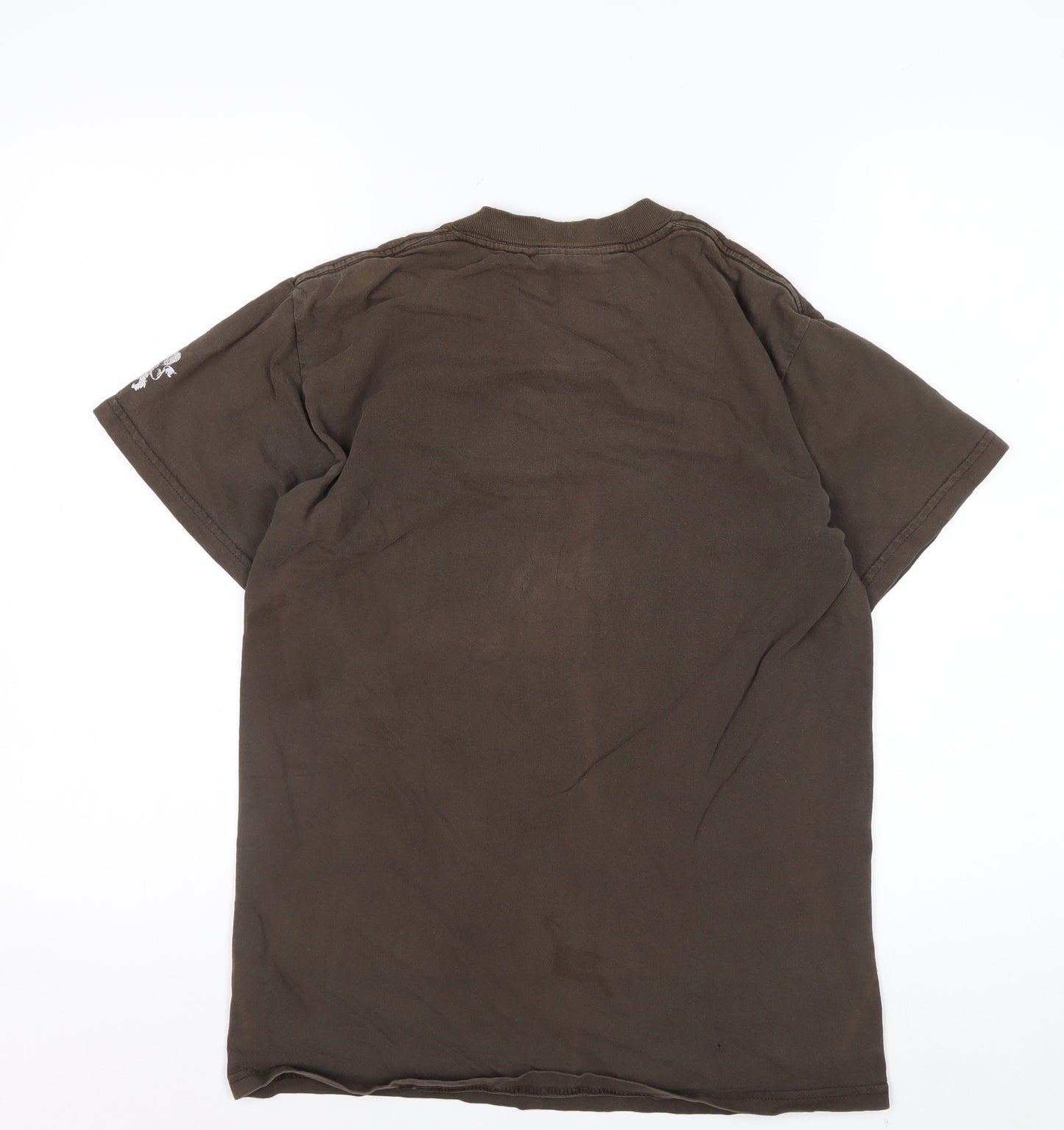F Asylum Men's Brown Graphic Print Short Sleeve Cotton T-Shirt Size S