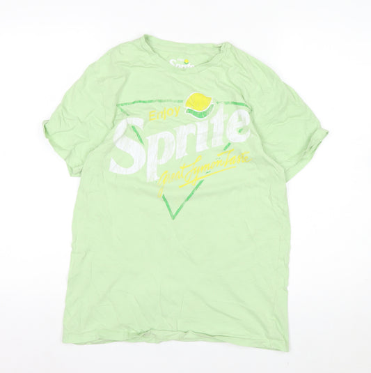 Sprite Green Graphic Print Men's Small Cotton T-Shirt