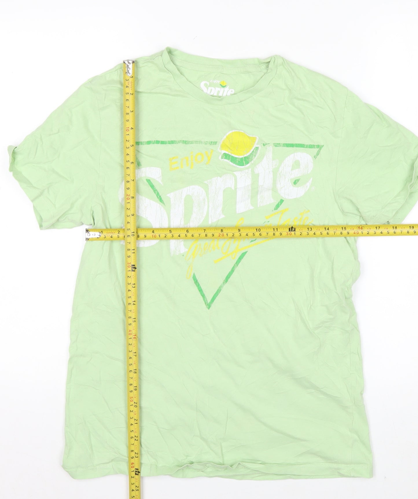 Sprite Green Graphic Print Men's Small Cotton T-Shirt