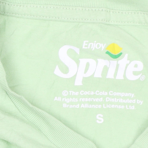 Sprite Green Graphic Print Men's Small Cotton T-Shirt