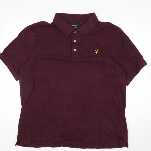Lyle & Scott Men's Red 2XL Regular Fit Cotton Polo Shirt