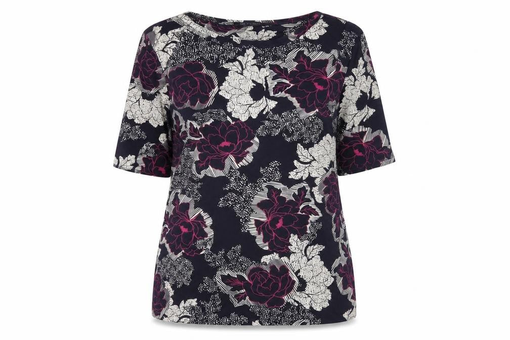 Front view of Marks & Spencer Women’s Multicoloured Floral Cotton Blouse, size UK 18