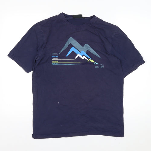 Peter Storm Men's Blue Graphic Mountain Cotton T-Shirt Size M