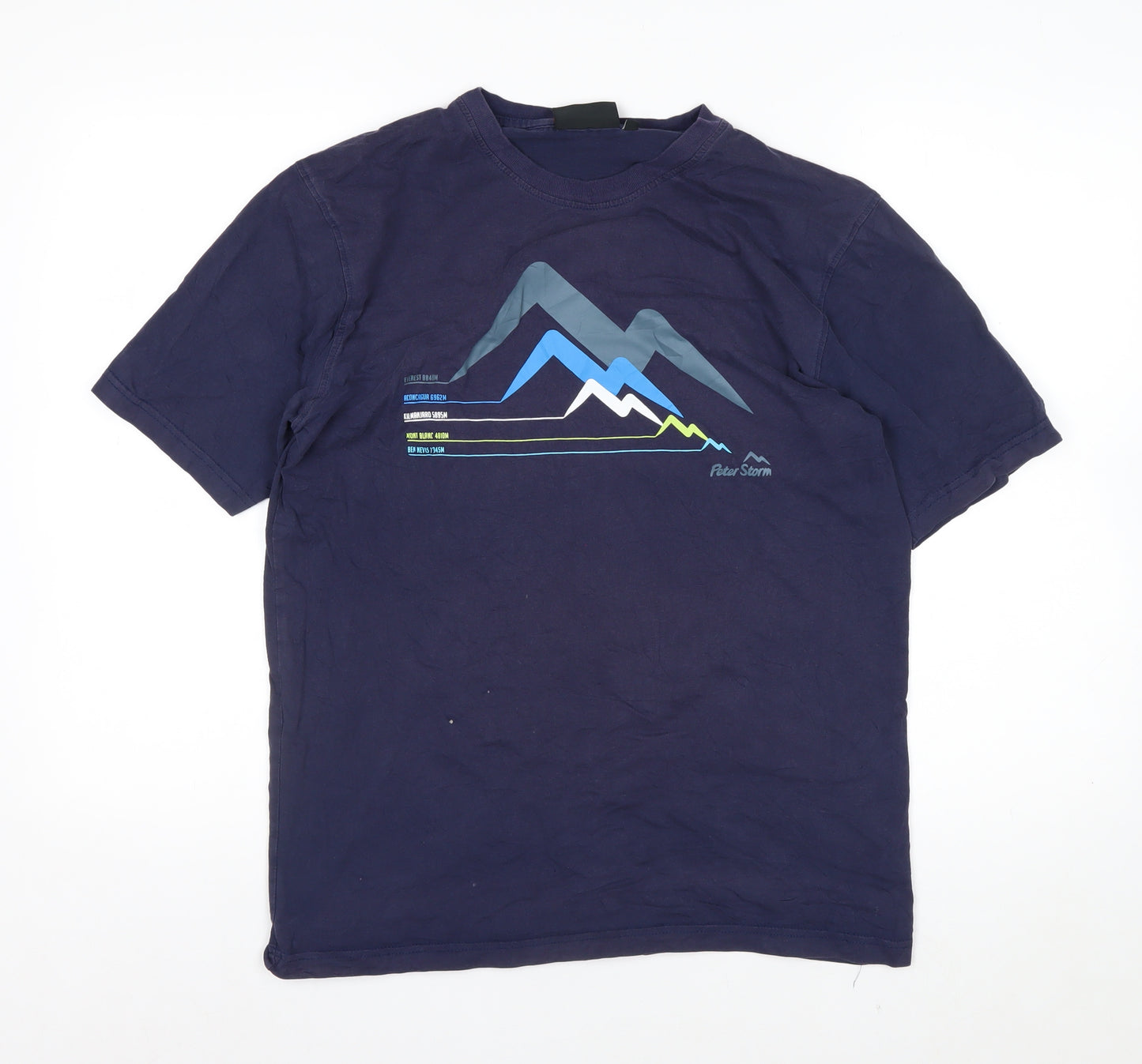 Peter Storm Men's Blue Graphic Mountain Cotton T-Shirt Size M