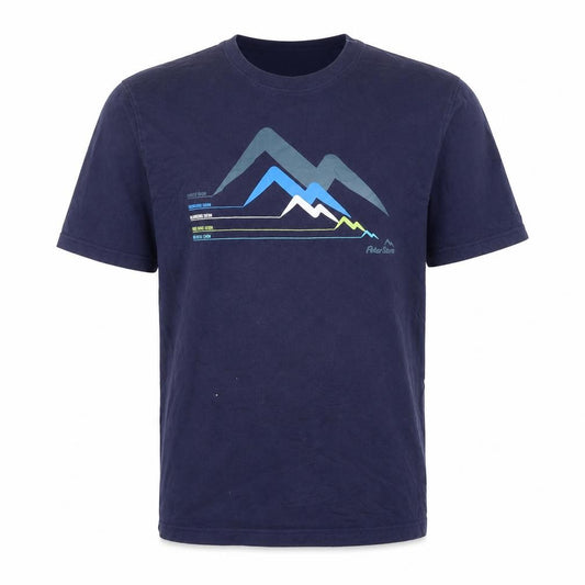 Peter Storm Men's Blue Graphic Mountain Cotton T-Shirt Size M