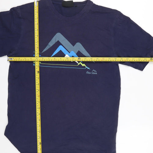 Peter Storm Men's Blue Graphic Mountain Cotton T-Shirt Size M