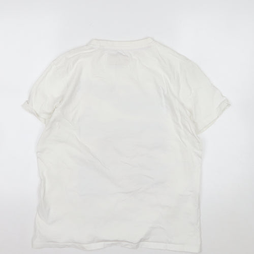 Mantaray Men’s White Graphic Print Beach City Cotton T-Shirt Size M