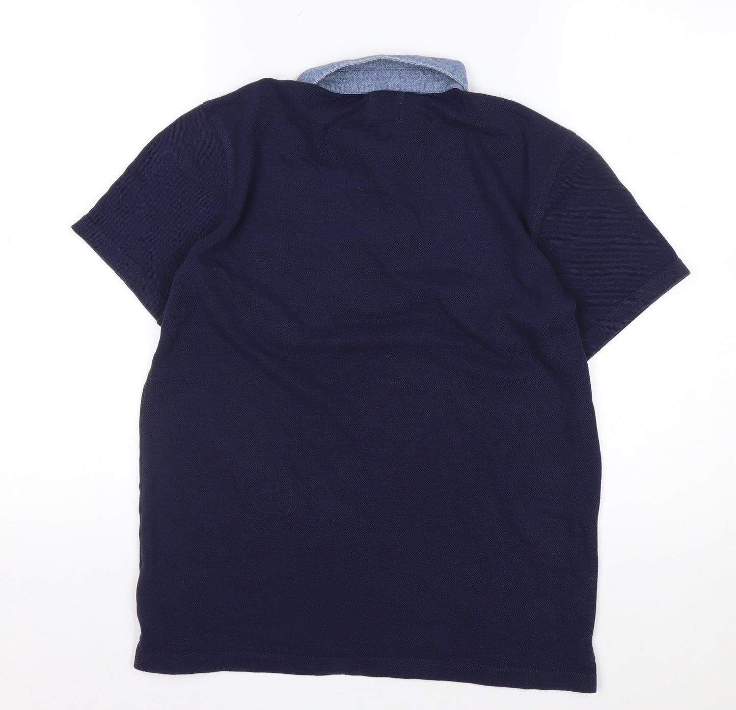 Firetrap Men's Blue Collared Short Sleeve Polo Shirt Size M