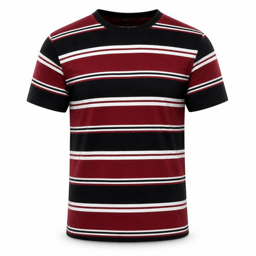 Brave Soul Men’s Multicoloured Striped Crew Neck T-Shirt M