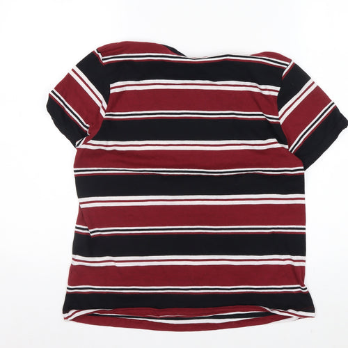 Brave Soul Men’s Multicoloured Striped Crew Neck T-Shirt M