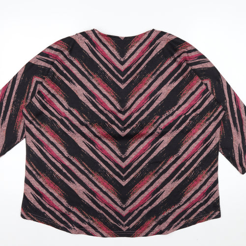Mudflower Women's Multicoloured Zip Neck 3/4 Sleeve Tunic Top M