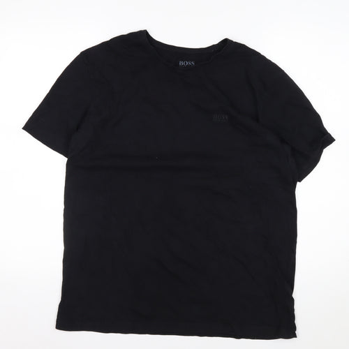 Hugo Boss Men's Black Cotton Crew Neck Short Sleeve T-Shirt M