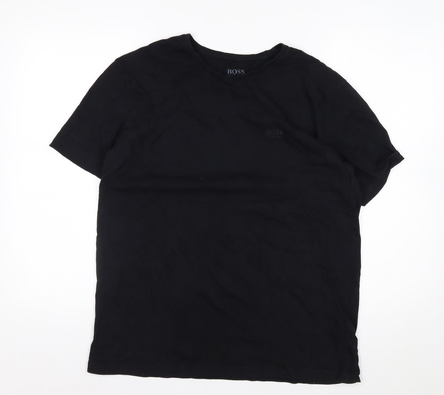 Hugo Boss Men's Black Cotton Crew Neck Short Sleeve T-Shirt M