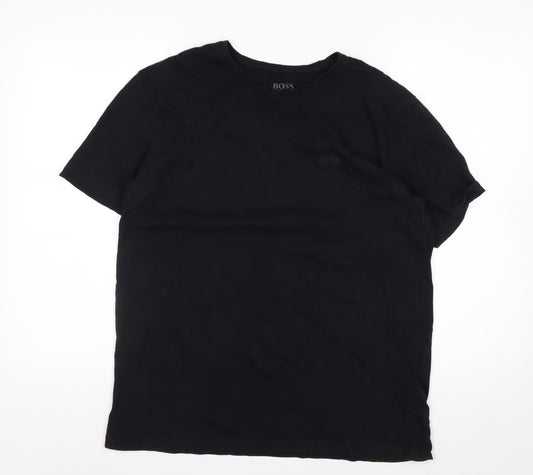 Hugo Boss Men's Black Cotton Crew Neck Short Sleeve T-Shirt M