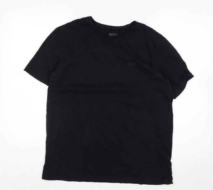 Hugo Boss Men's Black Cotton Crew Neck Short Sleeve T-Shirt M