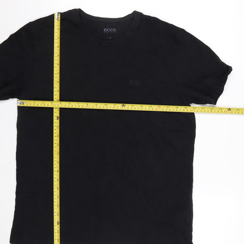 Hugo Boss Men's Black Cotton Crew Neck Short Sleeve T-Shirt M