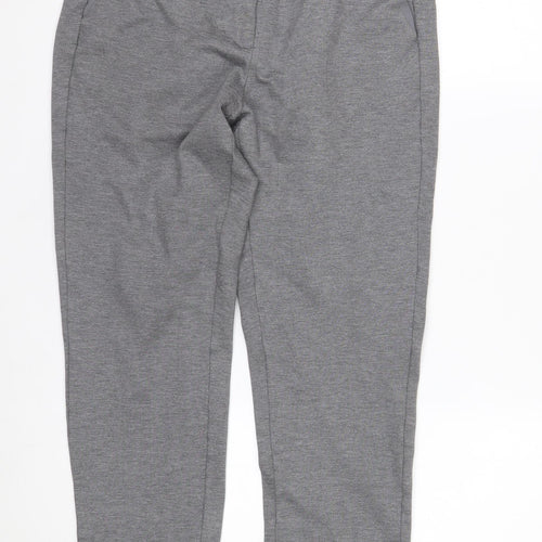 Marks and Spencer Women's Grey Marl Trousers Size 12 Short Stretch