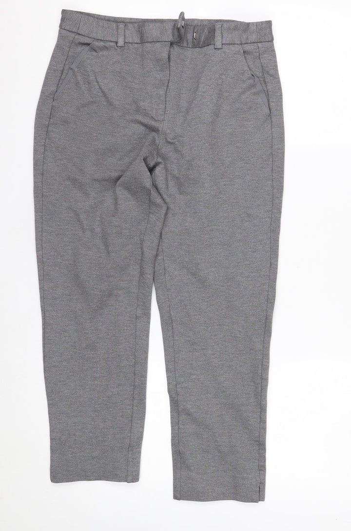 Marks and Spencer Women's Grey Marl Trousers Size 12 Short Stretch