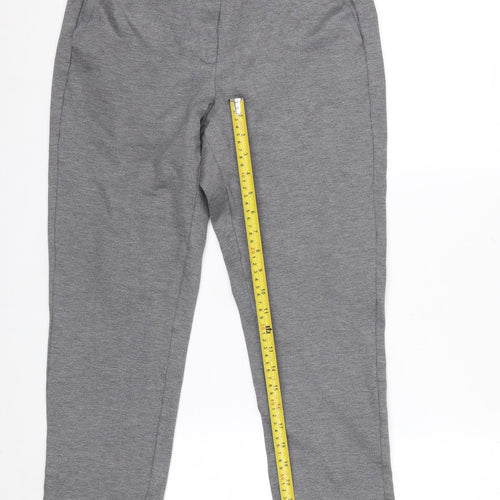 Marks and Spencer Women's Grey Marl Trousers Size 12 Short Stretch