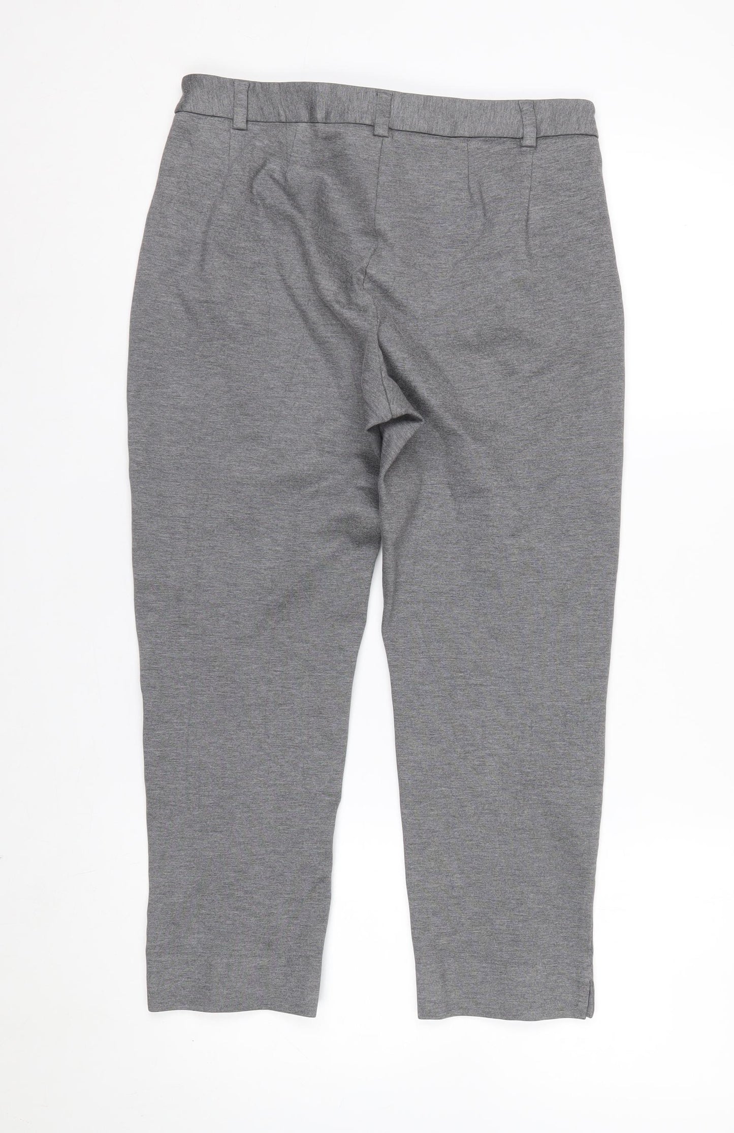 Marks and Spencer Women's Grey Marl Trousers Size 12 Short Stretch