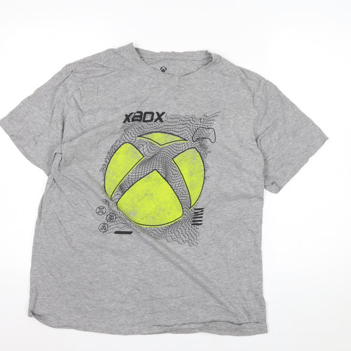 Difuzed Mens Grey Xbox Graphic T-Shirt XL Cotton Crew Neck Gamer Tee