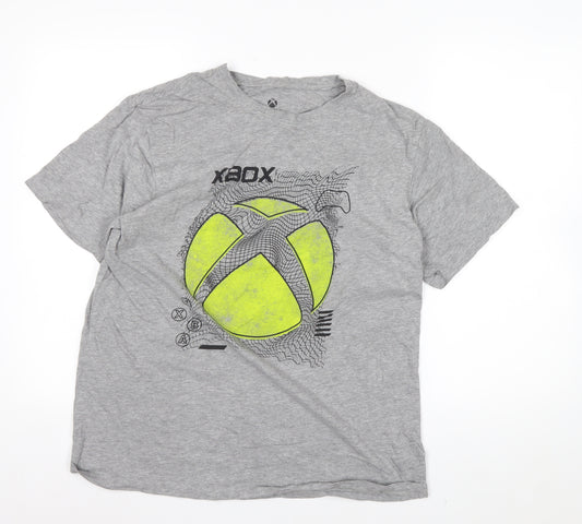 Difuzed Mens Grey Xbox Graphic T-Shirt XL Cotton Crew Neck Gamer Tee