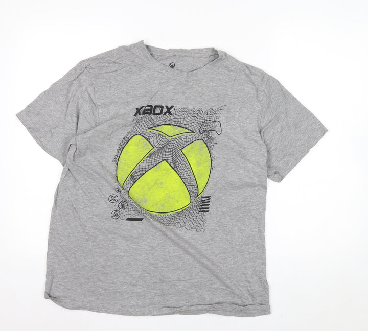Difuzed Mens Grey Xbox Graphic T-Shirt XL Cotton Crew Neck Gamer Tee