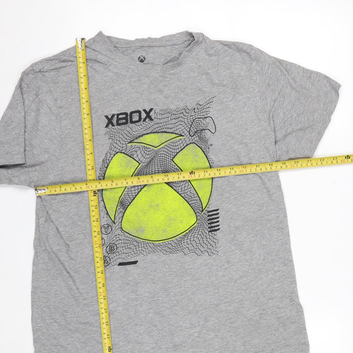 Difuzed Mens Grey Xbox Graphic T-Shirt XL Cotton Crew Neck Gamer Tee