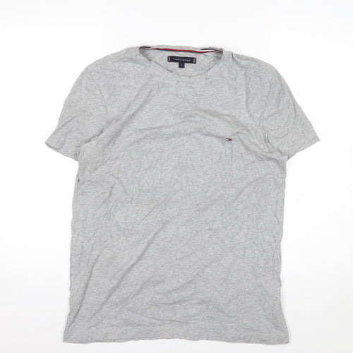 Tommy Hilfiger Men's Grey Crew Neck Cotton T-Shirt Size M