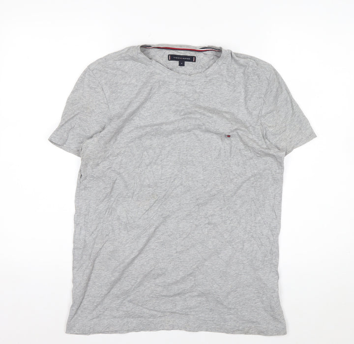 Tommy Hilfiger Men's Grey Crew Neck Cotton T-Shirt Size M